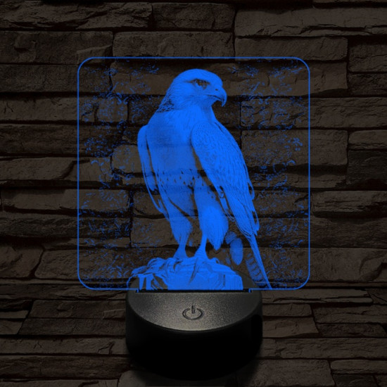 Sütkérező sólyom 7 színű valósághű 3D led lámpa
