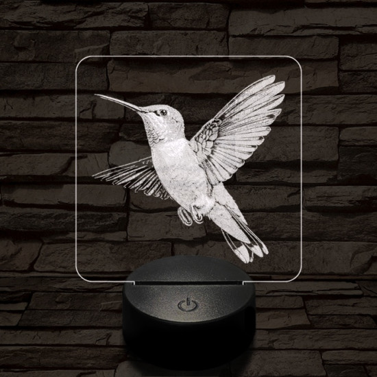 Lebegő kolibri 7 színű valósághű 3D led lámpa
