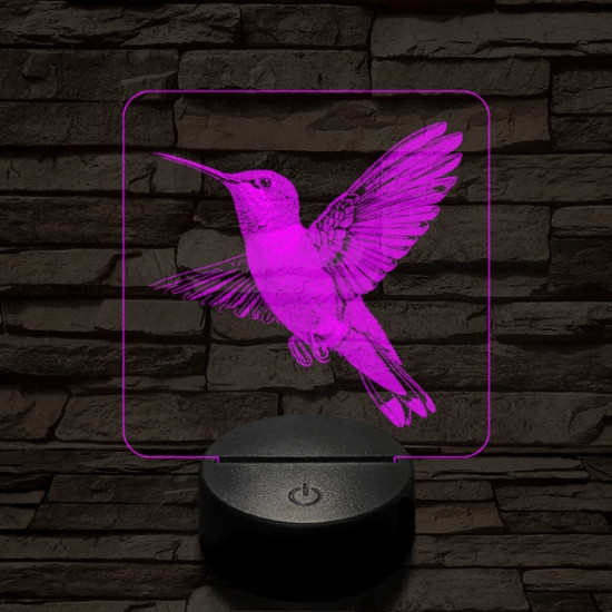 Lebegő kolibri 7 színű valósághű 3D led lámpa