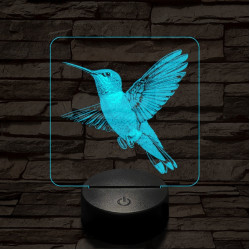 Lebegő kolibri 7 színű valósághű 3D led lámpa