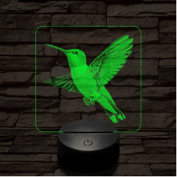 Lebegő kolibri 7 színű valósághű 3D led lámpa