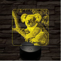 Kapaszkodó koala 7 színű valósághű 3D led lámpa