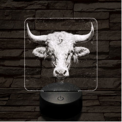 A tehéncsorda vezére 7 színű valósághű 3D led lámpa