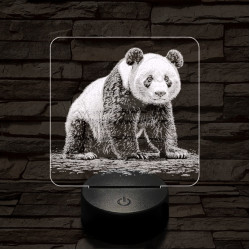 Bámészkodó panda 7 színű valósághű 3D led lámpa