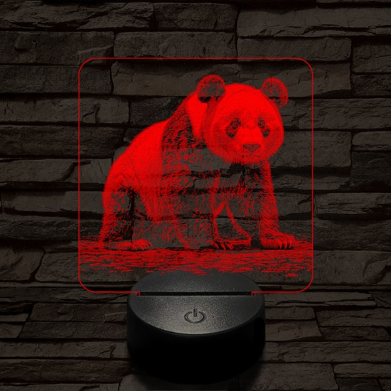 Bámészkodó panda 7 színű valósághű 3D led lámpa