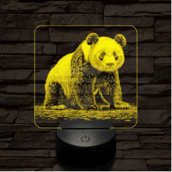Bámészkodó panda 7 színű valósághű 3D led lámpa