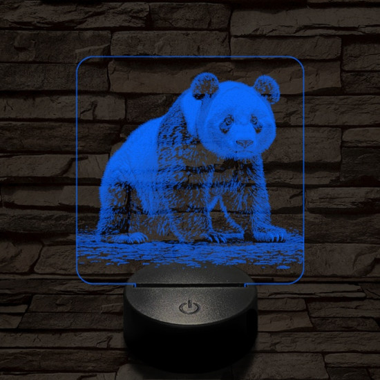 Bámészkodó panda 7 színű valósághű 3D led lámpa