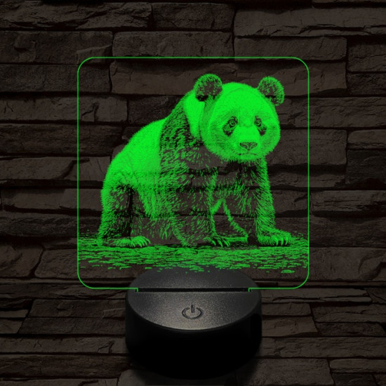 Bámészkodó panda 7 színű valósághű 3D led lámpa