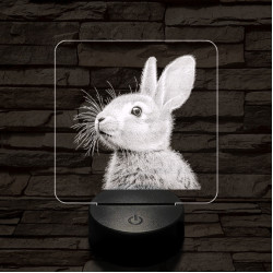 Szimatoló nyuszi 7 színű valósághű 3D led lámpa