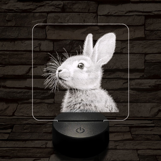 Szimatoló nyuszi 7 színű valósághű 3D led lámpa