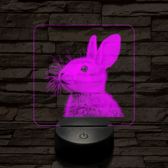 Szimatoló nyuszi 7 színű valósághű 3D led lámpa