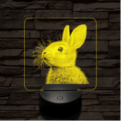 Szimatoló nyuszi 7 színű valósághű 3D led lámpa