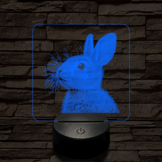 Szimatoló nyuszi 7 színű valósághű 3D led lámpa