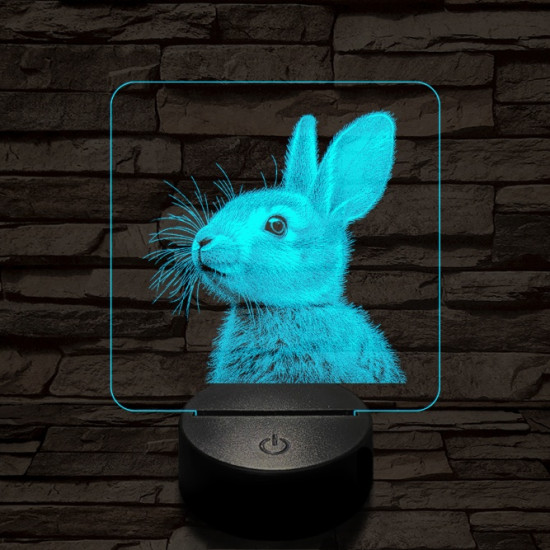 Szimatoló nyuszi 7 színű valósághű 3D led lámpa