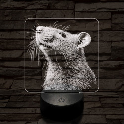 Szimatoló kisegér 7 színű valósághű 3D led lámpa