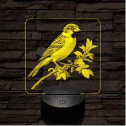 Veréb pihenő 7 színű valósághű 3D led lámpa