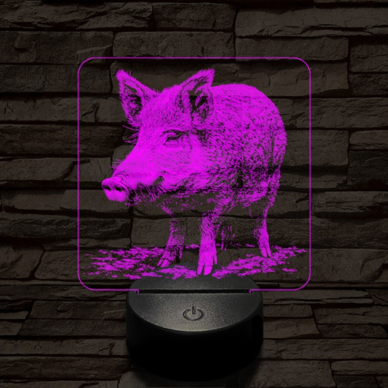 Settenkedő vaddisznó 7 színű valósághű 3D led lámpa