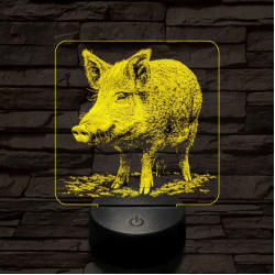Settenkedő vaddisznó 7 színű valósághű 3D led lámpa