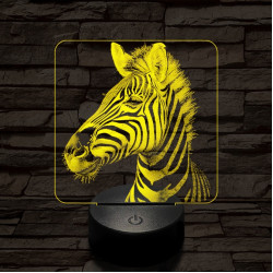 Bájos zebra 7 színű valósághű 3D led lámpa