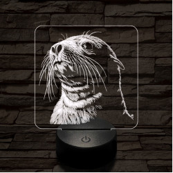 Jámbor fóka 7 színű valósághű 3D led lámpa