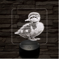 Kíváncsi kiskacsa 7 színű valósághű 3D led lámpa