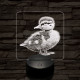 Kíváncsi kiskacsa 7 színű valósághű 3D led lámpa
