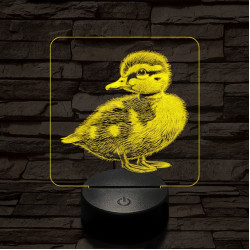 Kíváncsi kiskacsa 7 színű valósághű 3D led lámpa