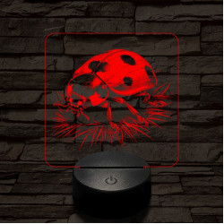 Katicabogár 7 színű valósághű 3D led lámpa