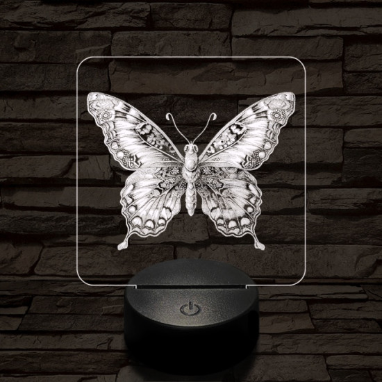 Pillangó szárnyalás 7 színű valósághű 3D led lámpa