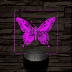 Pillangó szárnyalás 7 színű valósághű 3D led lámpa
