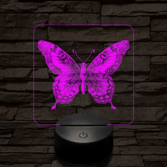 Pillangó szárnyalás 7 színű valósághű 3D led lámpa