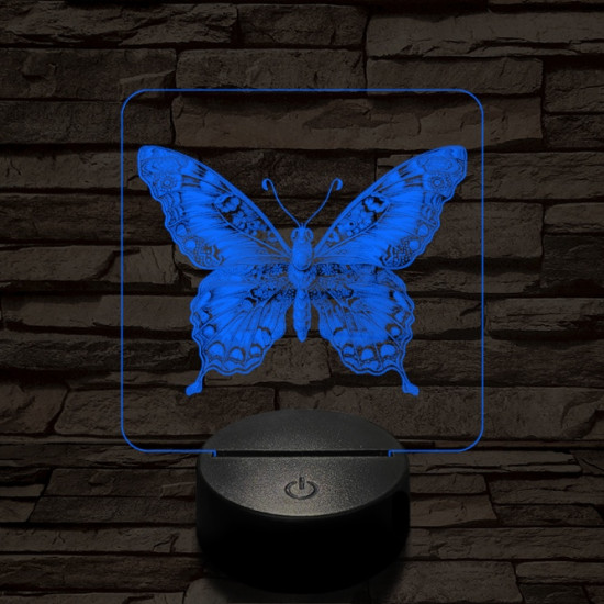 Pillangó szárnyalás 7 színű valósághű 3D led lámpa