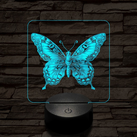 Pillangó szárnyalás 7 színű valósághű 3D led lámpa