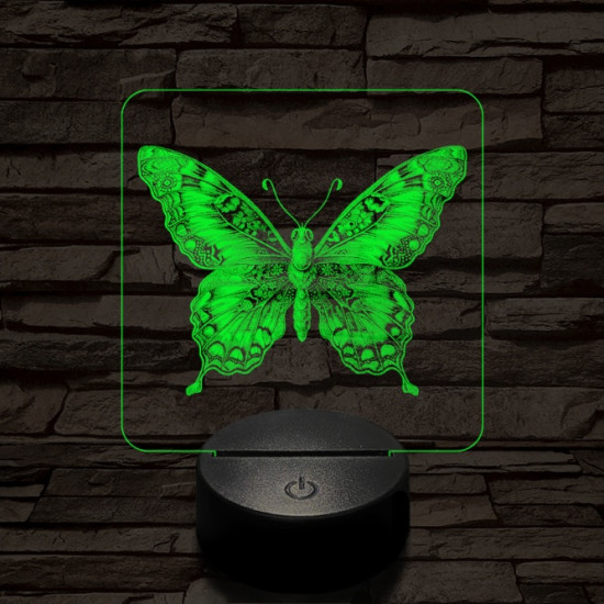 Pillangó szárnyalás 7 színű valósághű 3D led lámpa