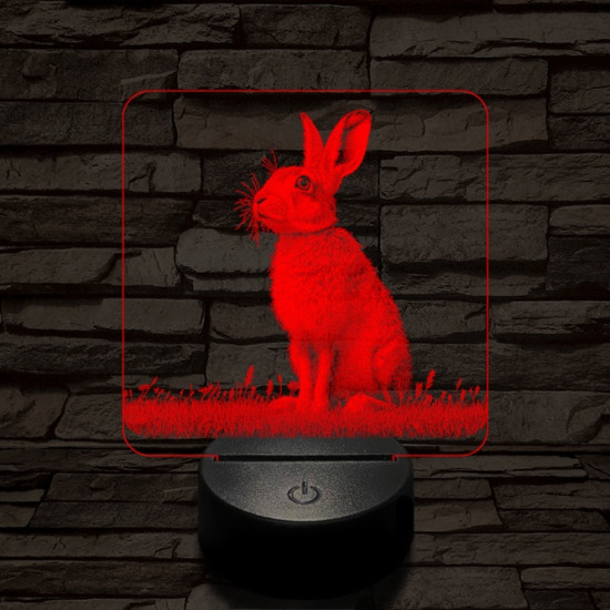 Szalutáló nyúl 7 színű valósághű 3D led lámpa
