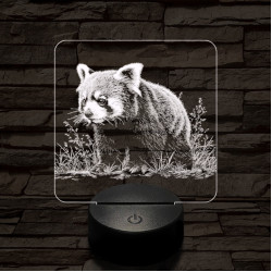 Vörös macskamedve 7 színű valósághű 3D led lámpa