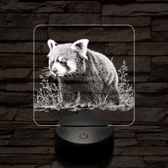 Vörös macskamedve 7 színű valósághű 3D led lámpa