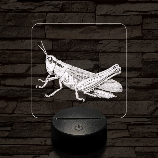 Szöcske 7 színű valósághű 3D led lámpa