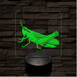 Szöcske 7 színű valósághű 3D led lámpa