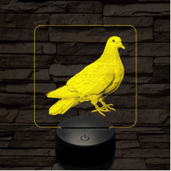 Galamb portré 7 színű valósághű 3D led lámpa