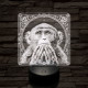 Töprengő majom 7 színű valósághű 3D led lámpa