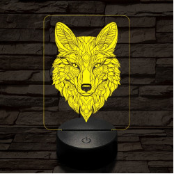 Misztikus róka 7 színű  3D led lámpa