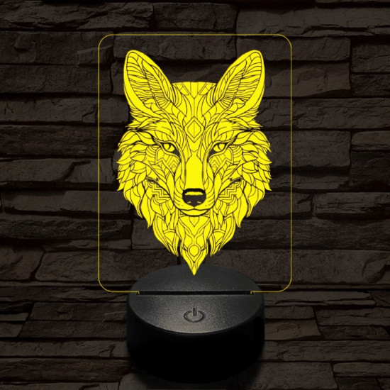 Misztikus róka 7 színű  3D led lámpa