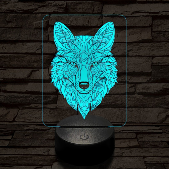 Misztikus róka 7 színű  3D led lámpa