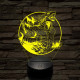 Üvöltő Godzilla 7 színű 3D led lámpa