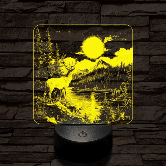 Gyönyörködő szarvas 7 színű valósághű 3D led lámpa