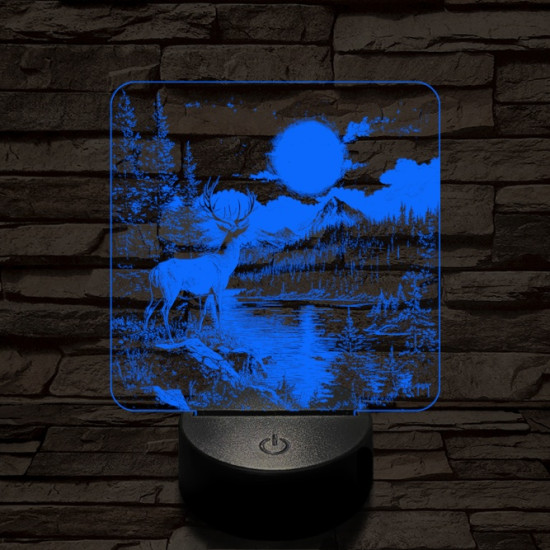 Gyönyörködő szarvas 7 színű valósághű 3D led lámpa