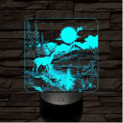 Gyönyörködő szarvas 7 színű valósághű 3D led lámpa