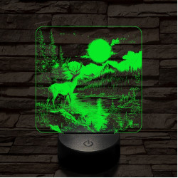 Gyönyörködő szarvas 7 színű valósághű 3D led lámpa