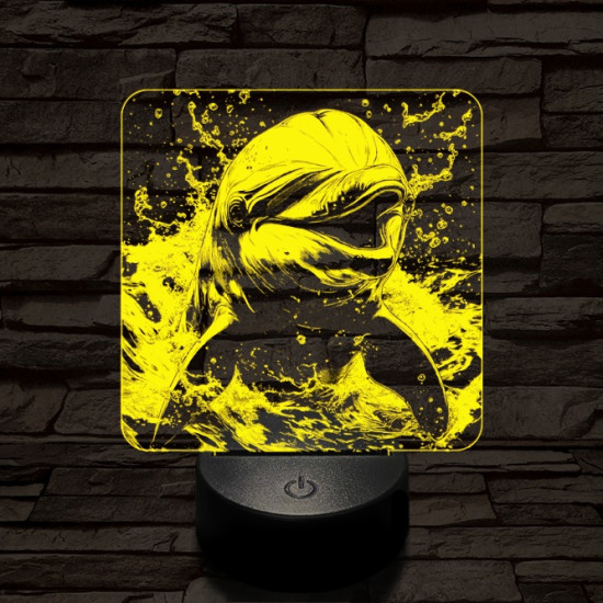 Boldog delfin 7 színű valósághű 3D led lámpa